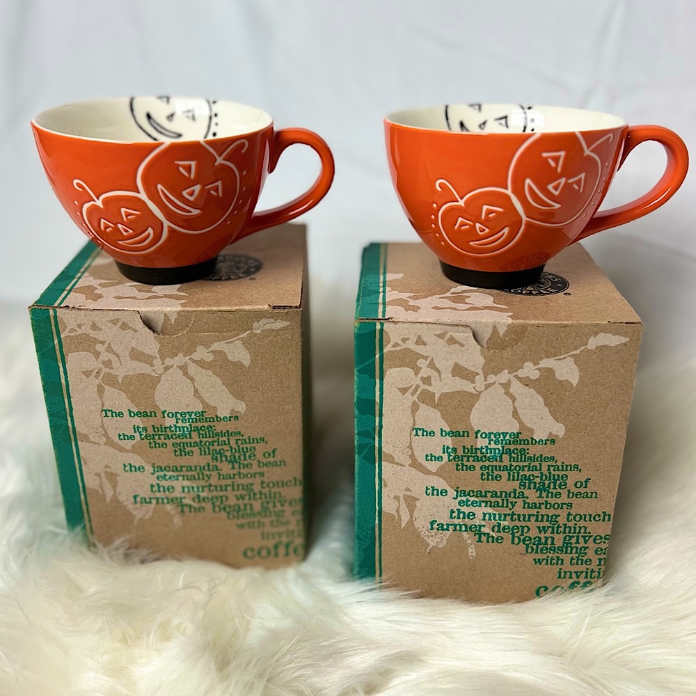 Set of 2007 Starbucks Pumpkin Cups - EUC